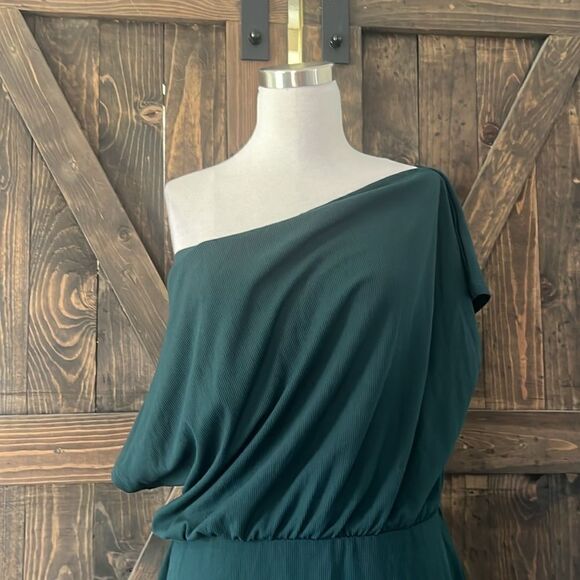 Off The Shoulder Short Sleeve Ribbed Casual Party Bodycon Midi Green Dress - Picture 7 of 15